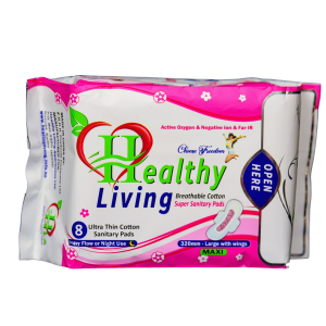 Healthy Living Ultra Thin Cotton Sanitary Pads – 8 Pieces