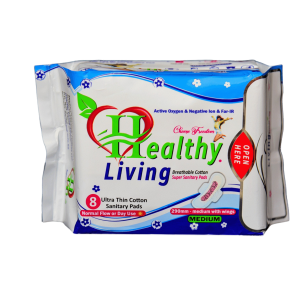 Healthy Living Sanitary Pads – Medium, 8 Pads