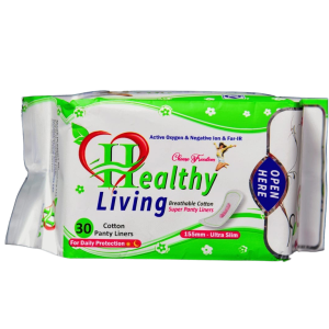 Healthy Living Cotton Panty Liners – 30 Pack